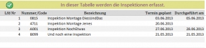 Erfassung Inspektionen